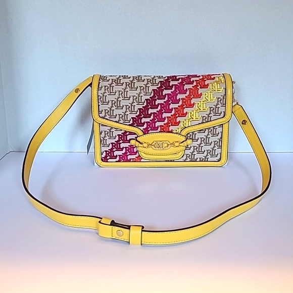 Lauren Ralph Lauren Transition Monogram Multi Yellow Crossbody - Picture 3 of 10
